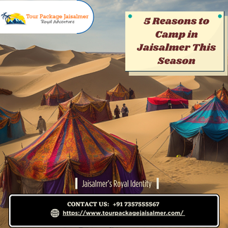 view of mud mountains with camp in jaisalmer