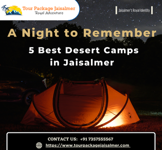 night view of desert camps in jaisalmer