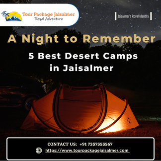 night view of desert camps in jaisalmer