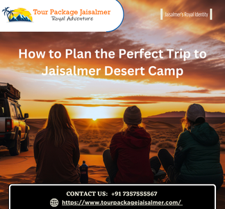 people sitting at the jaisalmer desert camp site enjoying view of sunset