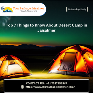 night view of desert camp in jaisalmer